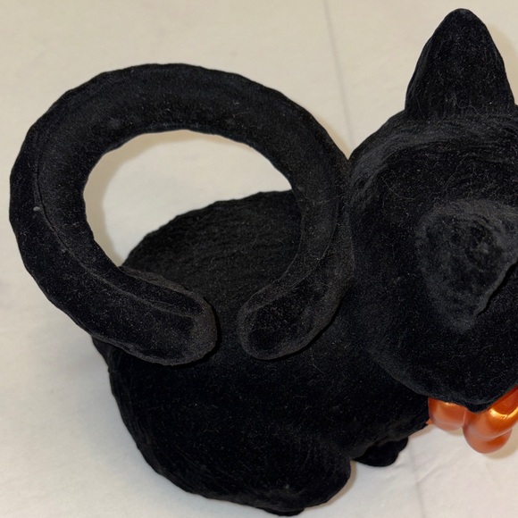 Bath & Body Works candle holder Black Cat Figurine with Orange Bow 2025 NWT - Picture 2 of 5